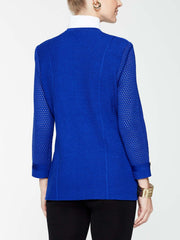 Gold Button Detail Jacket Color Blue Flame