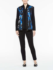 Jungle Print and Knit Jacket Color Black/Blue Flame/Marble Grey