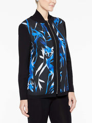 Jungle Print and Knit Jacket Color Black/Blue Flame/Marble Grey