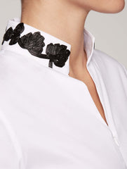 Cotton Zip Blouse with Applique