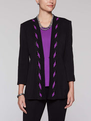 Contrast Trim and Grommet Jacket