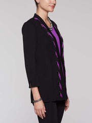 Contrast Trim and Grommet Jacket
