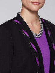 Contrast Trim and Grommet Jacket