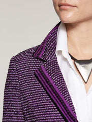 Stripe Trim Tweed Blazer