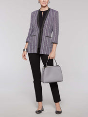 Shadow Stripe Bead Trim Jacket