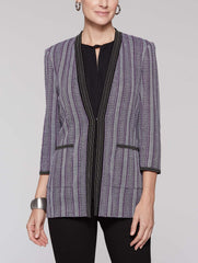 Shadow Stripe Bead Trim Jacket