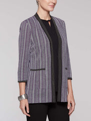 Shadow Stripe Bead Trim Jacket