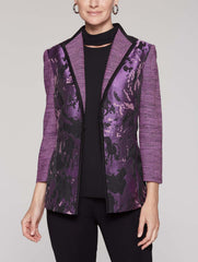 Floral Woven Knit Sleeve Jacket