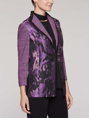 Floral Woven Knit Sleeve Jacket