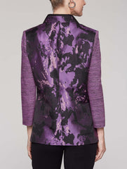 Floral Woven Knit Sleeve Jacket