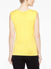 Lemon Yellow Classic Knit Scoop Neck Tank Top Color Lemon Yellow