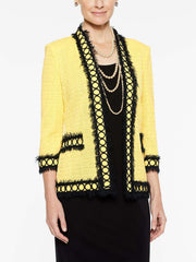 Fringe and Ring Jacket Color Lemon Yellow/Black
