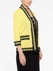 Fringe and Ring Jacket Color Lemon Yellow/Black