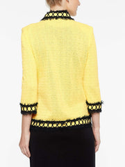 Fringe and Ring Jacket Color Lemon Yellow/Black