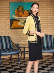 Fringe and Ring Jacket Color Lemon Yellow/Black