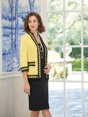 Fringe and Ring Jacket Color Lemon Yellow/Black