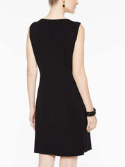 Novelty Stitch Yoke Dress Color Black/White