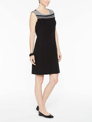 Novelty Stitch Yoke Dress Color Black/White