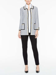 Dual Trim Honeycomb Jacket Color White/Black/Lemon Yellow