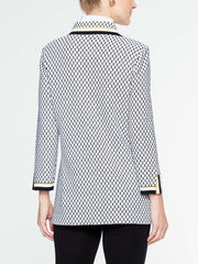 Dual Trim Honeycomb Jacket Color White/Black/Lemon Yellow