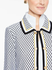 Dual Trim Honeycomb Jacket Color White/Black/Lemon Yellow