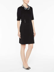 Inset Waist Knit Dress Color Black