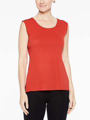 Tangier Orange Classic Knit Scoop Neck Tank Top Color Tangier Orange