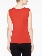 Tangier Orange Classic Knit Scoop Neck Tank Top Color Tangier Orange