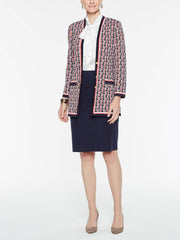 Houndstooth Jacket Color Tangier Orange/Indigo/White