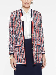 Houndstooth Jacket Color Tangier Orange/Indigo/White