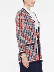 Houndstooth Jacket Color Tangier Orange/Indigo/White
