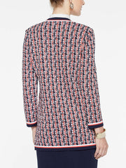 Houndstooth Jacket Color Tangier Orange/Indigo/White