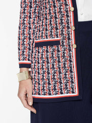 Houndstooth Jacket Color Tangier Orange/Indigo/White