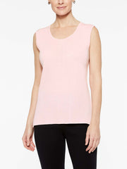 Sugar Pink Classic Knit Scoop Neck Tank Top
