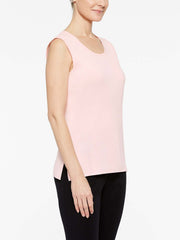 Sugar Pink Classic Knit Scoop Neck Tank Top