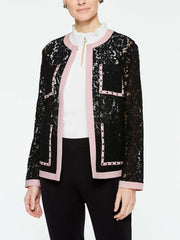 Lace Contrast Trim Jacket