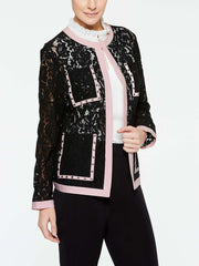 Lace Contrast Trim Jacket