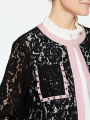 Lace Contrast Trim Jacket