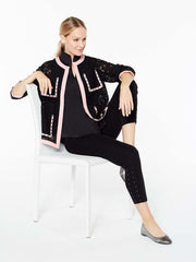 Lace Contrast Trim Jacket