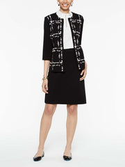 Abstract Grid Embroidery Jacket