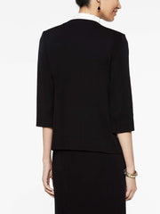 Abstract Grid Embroidery Jacket