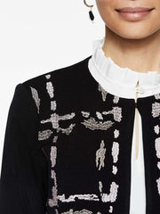 Abstract Grid Embroidery Jacket