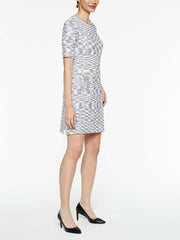 Pearl Trim Tweed Dress
