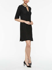 Tweed Grommet Trim Dress