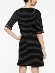 Tweed Grommet Trim Dress