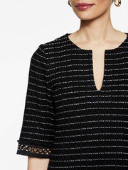 Tweed Grommet Trim Dress