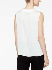 White Crepe de Chine Bold Tie Blouse
