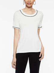 Jersey T-Shirt with Chain Trim