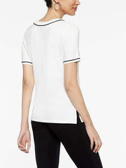 Jersey T-Shirt with Chain Trim