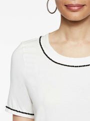 Jersey T-Shirt with Chain Trim